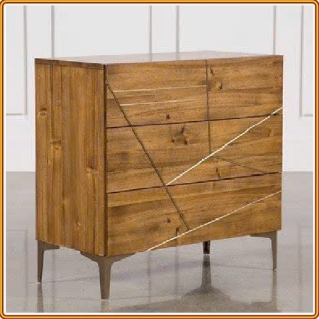 Living Spaces 206180 : Tủ Đứng 3 Ngăn Kéo - Vàng Đồng